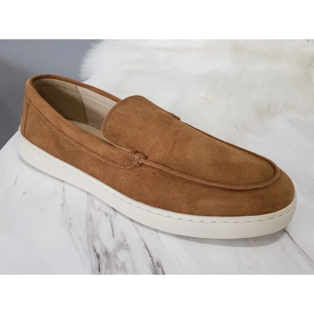 NEW NO BOX SIZE 9.5 Banana Republic Suede Boat Shoe Cognac Slip on loafers brown